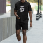 Cotton Black Regular ONE MORE REP Printed T-shirt